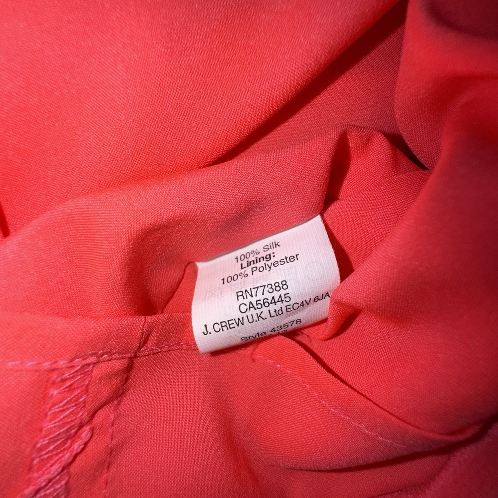 Madewell Women's 0 Coral Pink 100% Silk Tank Empire Waist Mini Dress Iridescent - Picture 10 of 12